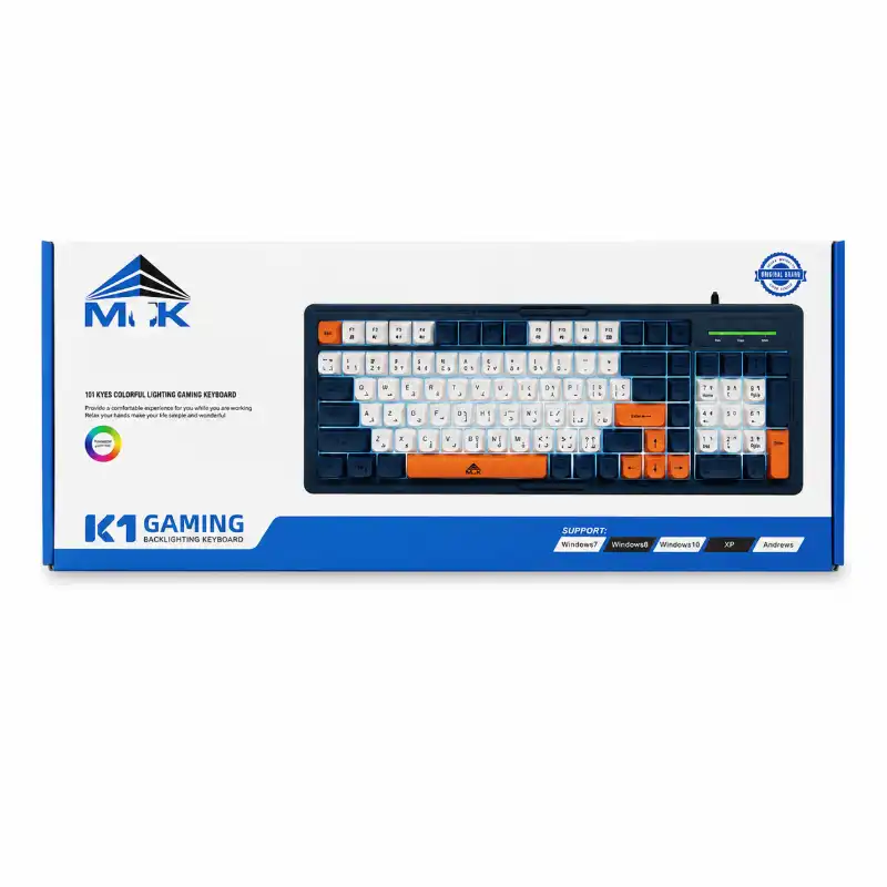 لوحة مفاتيح ألعاب MJK K1 بإضاءة خلفية
