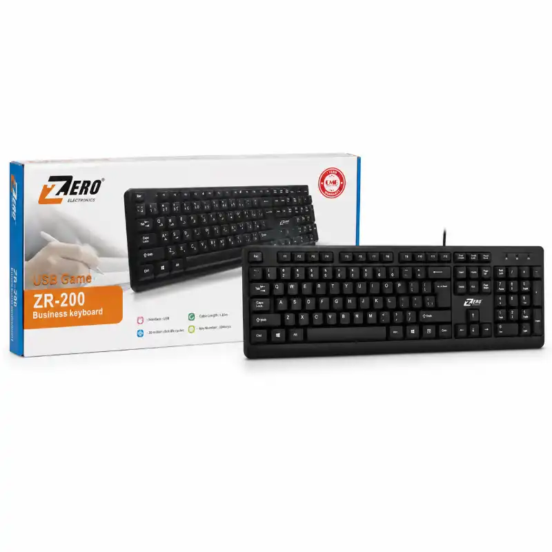 كيبورد ZERO ZR-200 USB للأعمال