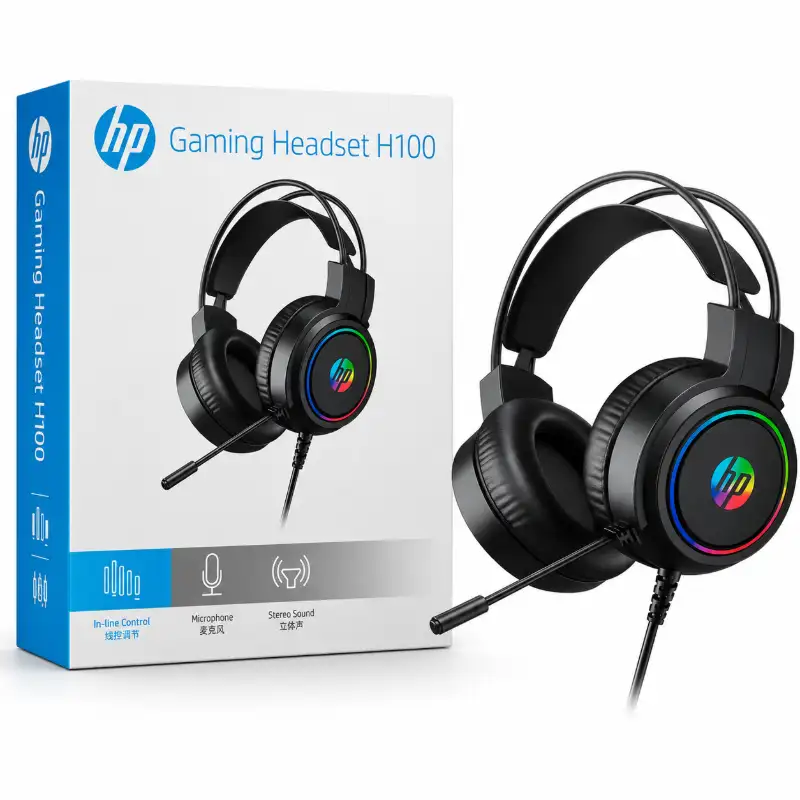 سماعة ألعاب HP H100 بإضاءة RGB