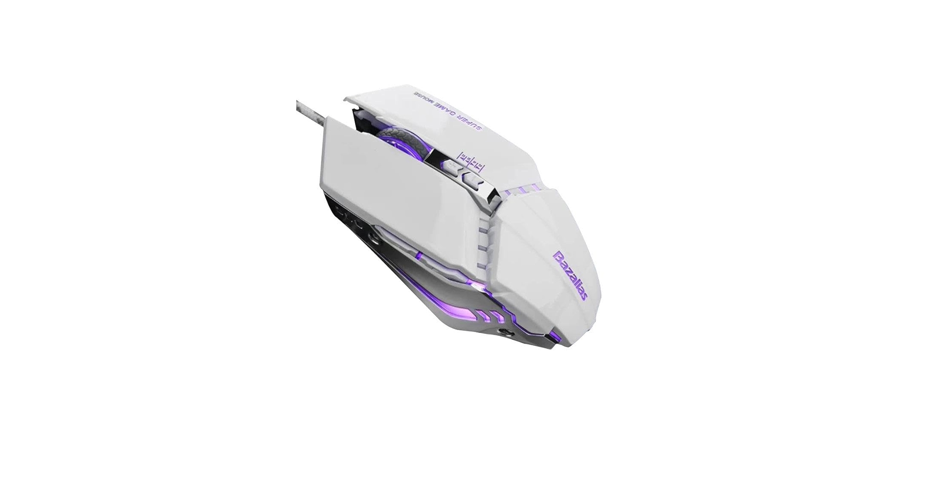 Bazalias V10 Mechanical Gaming Mouse, White, 3200 DPI