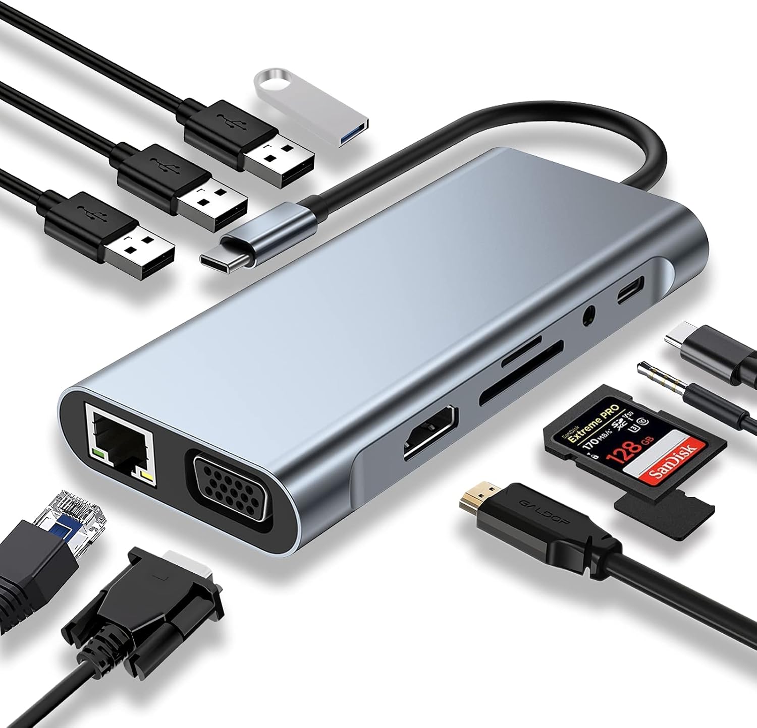 USB-C 11-in-1 Hub with 4K Support