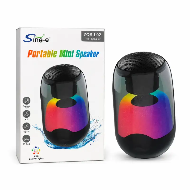 سماعة بلوتوث محمولة Sing-e ZQS-L02 بإضاءة RGB