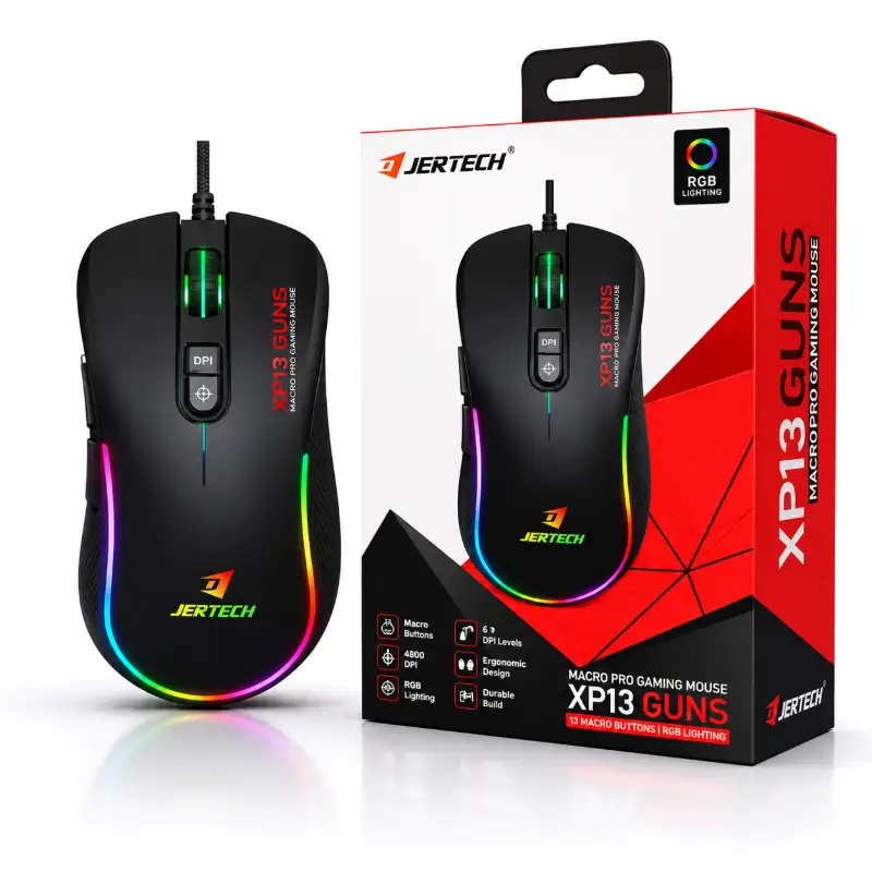JERTECH XP13 GUNS 13-Button Macro Gaming Mouse