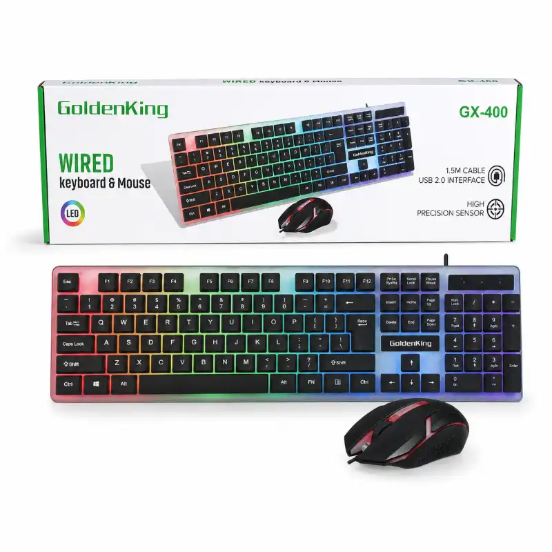 طقم لوحة مفاتيح وماوس GoldenKing GX-400 سلكي