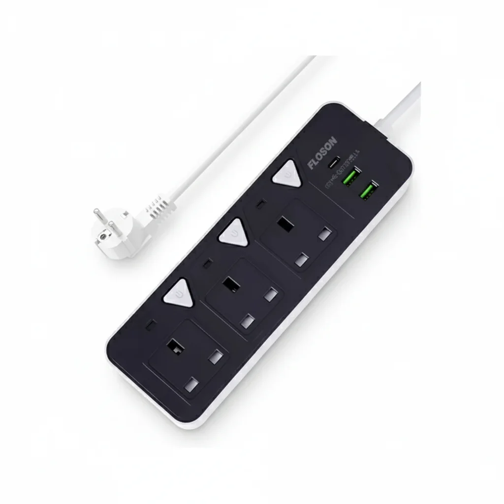 مشترك كهرباء FLOSON ST-8933 – متعدد المخارج بحماية أمان عالية