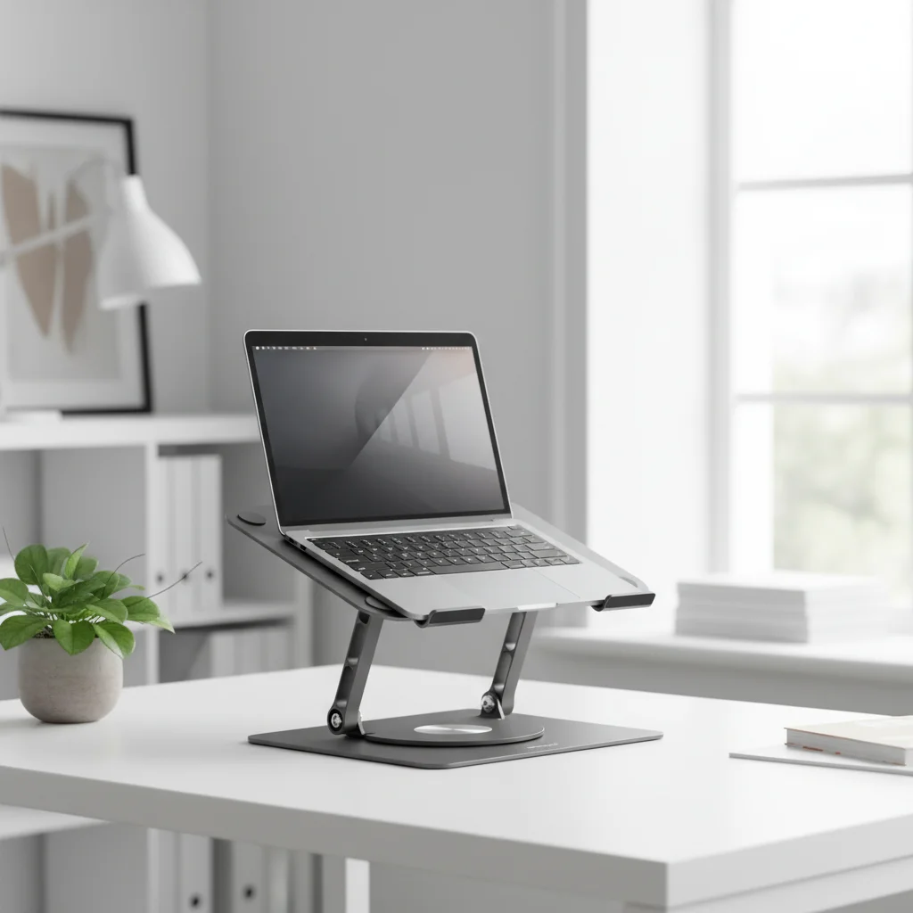 حامل لاب توب قابل للدوران 360° – Adjustable Laptop Stand Ergonomic – رمادي غامق