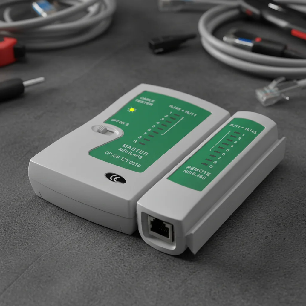 Tester Network RJ45 / RJ11 – جهاز اختبار كابلات الشبكات باحترافية