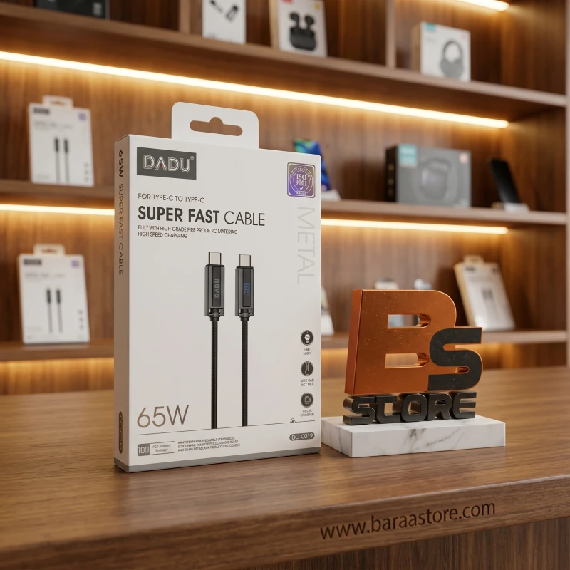 كابل شحن DADU ميتال فائق السرعة 65W - النوع (Type-C to Type-C) - موديل DC-C019