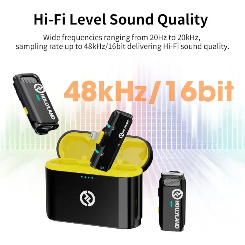 مايك هولي لاند لارك Hollyland Lark C1 Duo - نظام ميكروفون لاسلكي مزدوج للموبايل (آيفون وأندرويد)