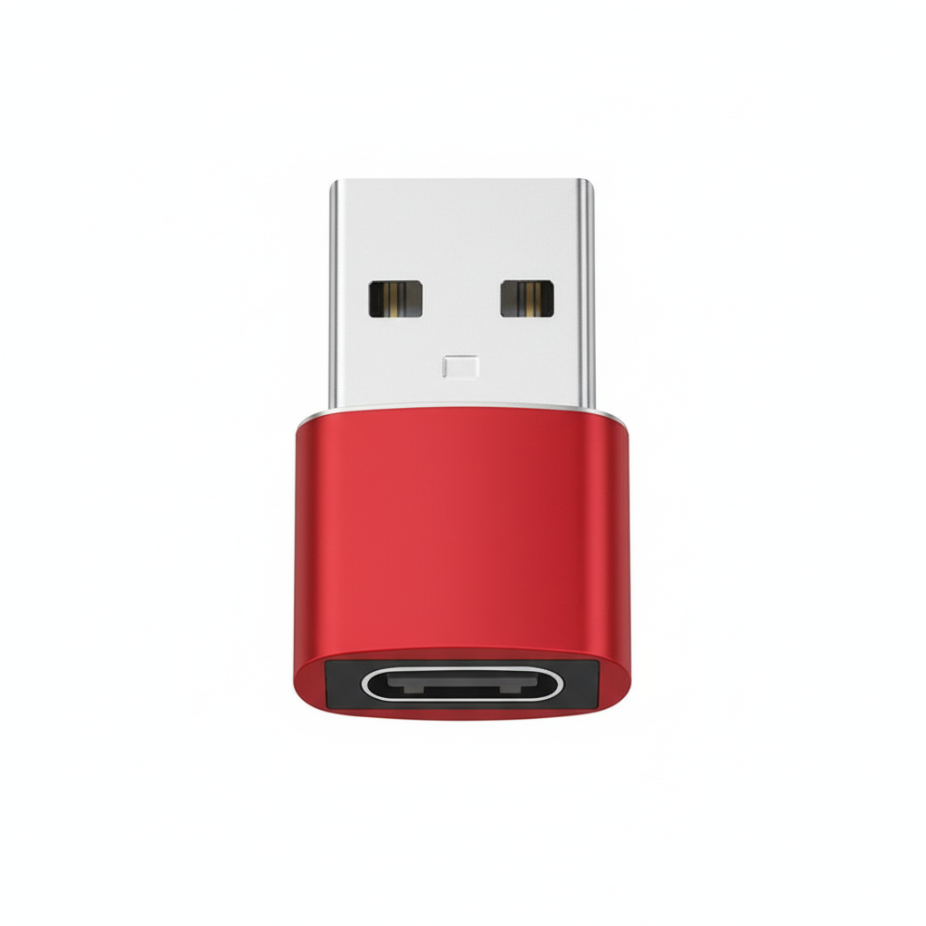 USB 3.0 Male Adapter (USB-A) to USB 3.0 Female Adapter (Type-C) (Red)