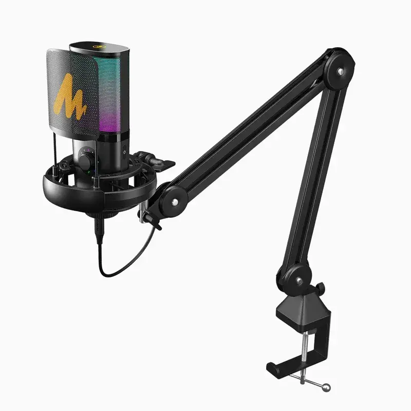 مايك Maono PM450 USB - استوديو متكامل بميكروفون كوندنسر احترافي مع حامل وذراع تحكم | منصة Bs