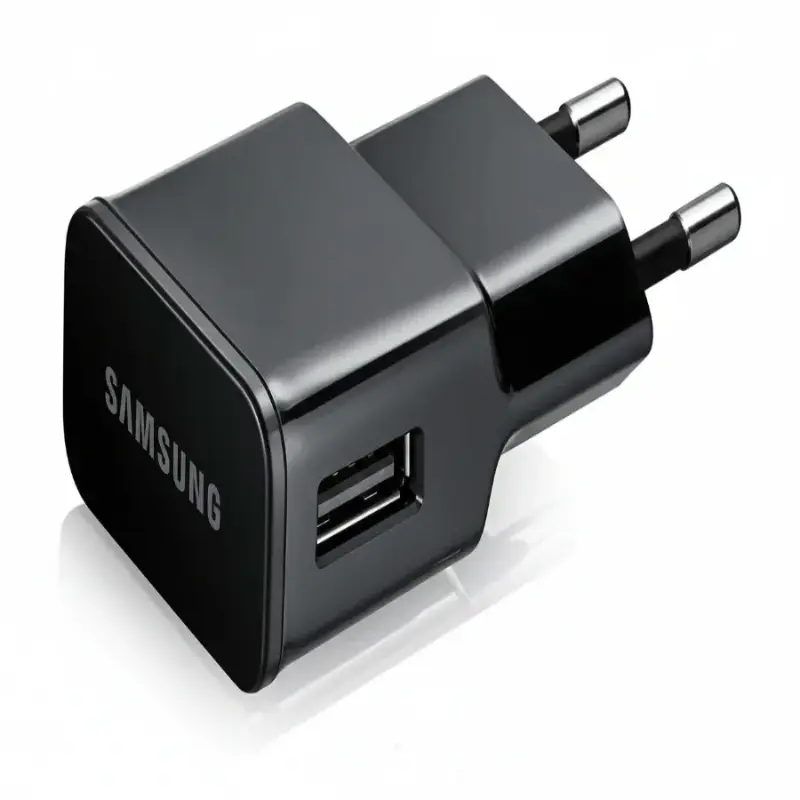 راس شاحن مع مدخل USB - اسود - راس شاحن سامسونج USB - اسود، يو اس بي