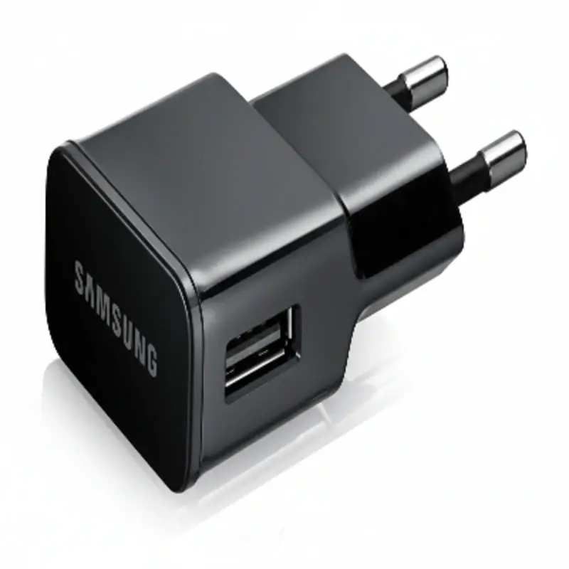 راس شاحن مع مدخل USB - اسود - راس شاحن سامسونج USB - اسود، يو اس بي