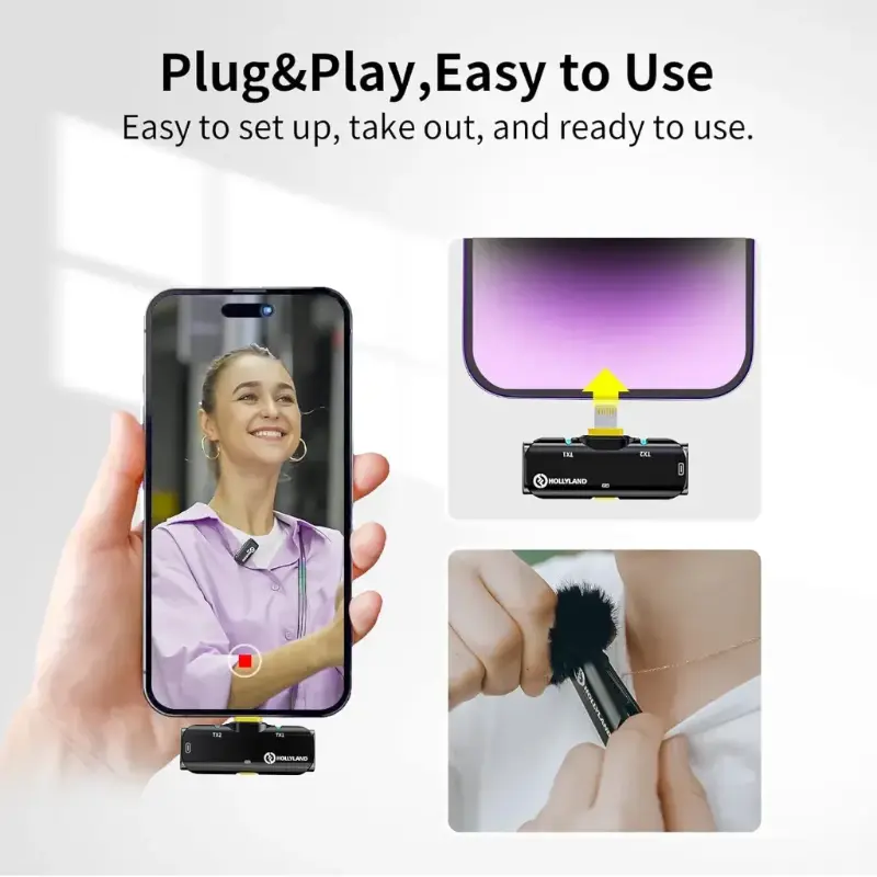 مايك هولي لاند لارك Hollyland Lark C1 Duo - نظام ميكروفون لاسلكي مزدوج للموبايل (آيفون وأندرويد)