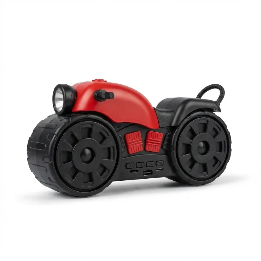 مكبر صوت بلوتوث GT-84 بتصميم موتوسيكل مع إضاءة LED